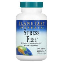 Растительные экстракты и настойки Planetary Herbals, Stress Free, Botanical Stress Relief, 815 mg, 90 Tablets
