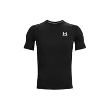 Мужские спортивные футболки мужская спортивная футболка черная однотонная Under Armour Heatgear Armour