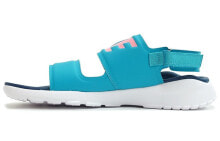 Nike Tanjun Sandal 魔术贴 字母 忍者 露趾平跟运动凉鞋 女款 蓝色 / Сандалии Nike Tanjun Sandal