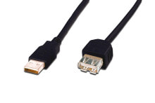 Компьютерные разъемы и переходники ASSMANN Electronic AK-300202-050-S USB кабель 5 m 2.0 USB A Черный