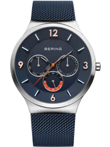 Мужские наручные часы с браслетом Мужские наручные часы с синим браслетом Bering 33441-307 Classic mens 41mm 3ATM