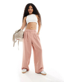 River Island wide leg trouser in pink купить онлайн