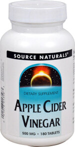 Жиросжигатели Source Naturals Apple Cider Vinegar  Яблочный уксус  500 мг 180 таблеток