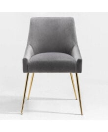 Upholstered Performance Velvet Accent Chair With Metal Leg