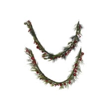 Christmas garland Home ESPRIT Red Green Polyethylene 23 x 11,5 x 180 cm (2 Units)