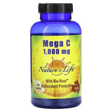 Nature's Life, Mega C с био-розой, 1000 мг, 250 таблеток