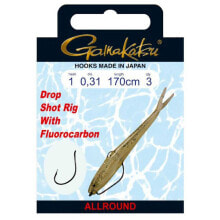 Грузила, крючки, джиг-головки для рыбалки GAMAKATSU Booklet Dropshot Worm39 Tied Hook 0.180 mm