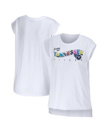 Купить женские блузки и кофточки WEAR by Erin Andrews: Women's White Tennessee Titans Greetings From Muscle T-shirt