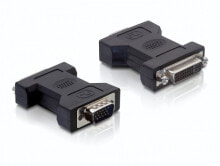 DeLOCK 65017 кабельный разъем/переходник DVI-I VGA 15-pin M Черный