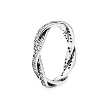 Женские кольца Pandora SPARKLING TWISTED LINES - RING - SIZE 58 купить в интернет-магазине