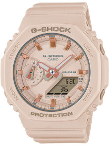 Мужские наручные часы с ремешком мужские наручные часы с розовым силиконовым ремешком Casio GMA-S2100-4AER G-Shock 43mm 20ATM