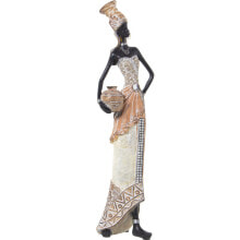 Купить статуэтки и фигурки Alexandra House Living: Декоративная фигура Alexandra House Living Белый Позолоченный Пластик Африканка 12 x 14 x 45 cm