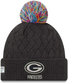 Мужская шапка серая вязаная New Era Womens Knitted Hat - Crucial Catch Green Bay Packers