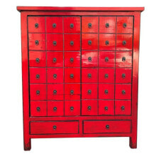 Chest of drawers DKD Home Decor Red Elm wood Oriental Lacquered 102 x 42 x 120 cm