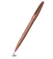 Sign Pen - Brown - Brown - Plastic - Round - Water-based ink - Fibre