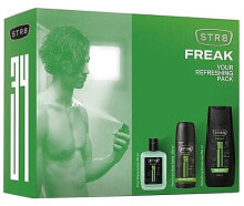 STR8 Freak - Körperpflegeset (Deospray 150ml + Duschgel 250ml + After Shave Lotion 50ml)