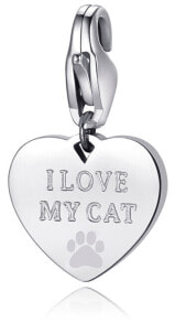 Женские ювелирные шармы steel pendant I love my cat SHA340