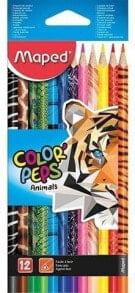 Цветные карандаши для рисования для детей Maped Kredki Colorpeps Animal 12 kolorów MAPED