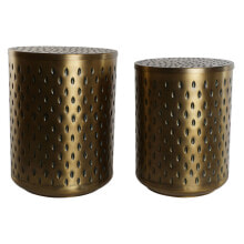 Set of 2 tables Home ESPRIT Golden Metal 43 x 43 x 54 cm