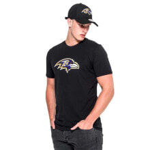 Мужские спортивные футболки Мужская спортивная футболка черная с логотипом NEW ERA Baltimore Ravens Team Logo Short Sleeve T-Shirt