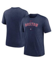 Nike men's Heather Navy Boston Red Sox Authentic Collection Early Work Tri-Blend Performance T-shirt