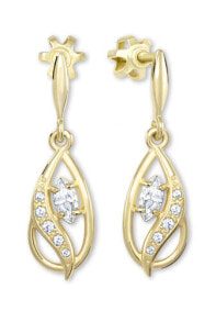 Ювелирные серьги Timeless gold earrings with crystals 745 239 001 00907 0000000