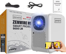 Projektor Zenwire Projektor Rzutnik Full HD 4K 12000lm 400 Ansi WiFi 2.4/5 GHz Miracast Aircast Linux SMART TV certyfikowany Netflix Autofocus Bluetooth 5.1 36-200