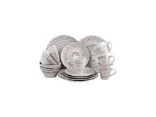 Elama Ocean Breeze 16-Piece Dinnerware Set, Cream