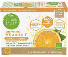 Витамин С Simple Truth Effervescent Vitamin C  Шипучая смесь порошка витамина С с апельсином   30 пакетов