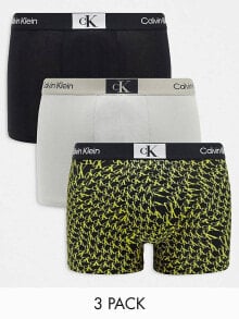 Calvin Klein – CK 96 – 3er-Pack Baumwollunterhosen in verschiedenen Farben