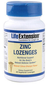 Цинк Life Extension Zinc Lozenges Natural Citrus Orange Цинковые пастилки, с апельсиновым вкусом 60 пастилок
