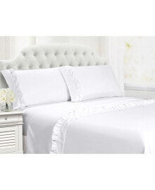 Cathay Home Inc. ruffle Hem Queen 4 PC Sheet Set