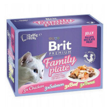 Корм для котов Brit Premium Курица Лососевый Телятина 12 x 85 g