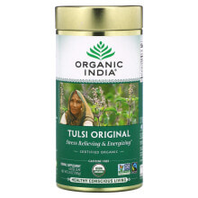 Травяные сборы и чаи organic India, Tulsi Loose Leaf Tea, Original, Caffeine Free, 3.5 oz (100 g)