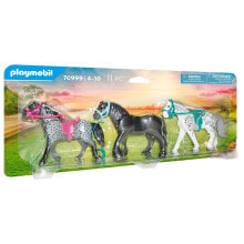 Детские игровые наборы и фигурки из дерева pLAYMOBIL 3 Horses: Frison Knabstupper And Andalusian