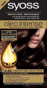 Краска для волос Syoss Oleo Intense Permanent Oil Color N 4-86  Масляная краска для волос без аммиака, оттенок шоколадно-коричневый