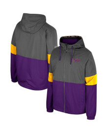 Купить мужские куртки Colosseum: Men's Charcoal LSU Tigers Miles Full-Zip Jacket