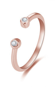 Женские кольца и перстни Изящное бронзовое кольцо с цирконами AGG471-RG