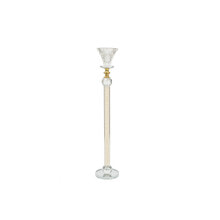 Candleholder Romimex Transparent Glass 6 x 38 x 6 cm