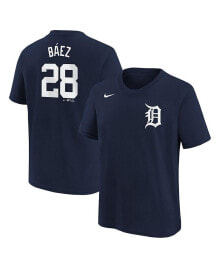 Nike big Boys Javier Baez Navy Detroit Tigers Home Player Name and Number T-shirt