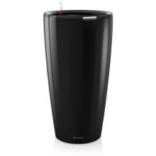 Blumentopf - LEC - Rondo Premium 40 - Schwarz glnzend - Mit Wasserreserve - Durchmesser 40 cm