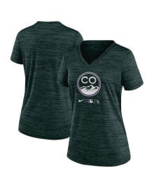 Nike women's Green Colorado Rockies Authentic Collection City Connect Velocity Performance V-Neck T-shirt