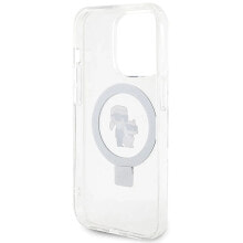 KARL LAGERFELD Klhmp14Lhmrskch iPhone 14 Pro 6.1 Biały Ring Stand Karl&Choupettte phone case