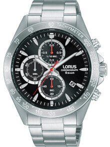 Мужские наручные часы с браслетом Мужские наручные часы с серебряным браслетом Lorus RM363GX9 chrono mens 43mm 5ATM