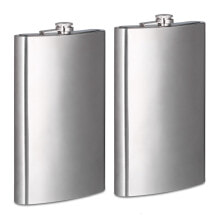 2 x Flachmann XXL 1,8l aus Edelstahl