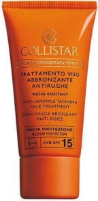 Средства для загара и защиты от солнца collistar Anti-Wrinkle Tanning Face Treatment SPF15 Солнцезащитный крем для лица против морщин 50 мл