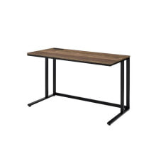 Simplie Fun tyrese Built-in USB Port Writing Desk, Walnut & Black Finish