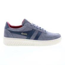 Купить синие мужские кроссовки Gola: Gola Grandslam Suede CMA589 Mens Blue Suede Lace Up Lifestyle Sneakers Shoes