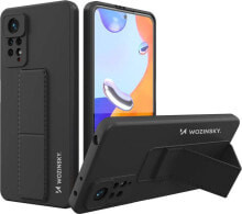 Wozinsky Wozinsky Kickstand Case elastyczne silikonowe etui z podstawką Xiaomi Poco X4 Pro 5G czarny