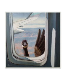 Stupell Industries hello from A Goose Airplane Window Scene Painting Wall Plaque Art, 12